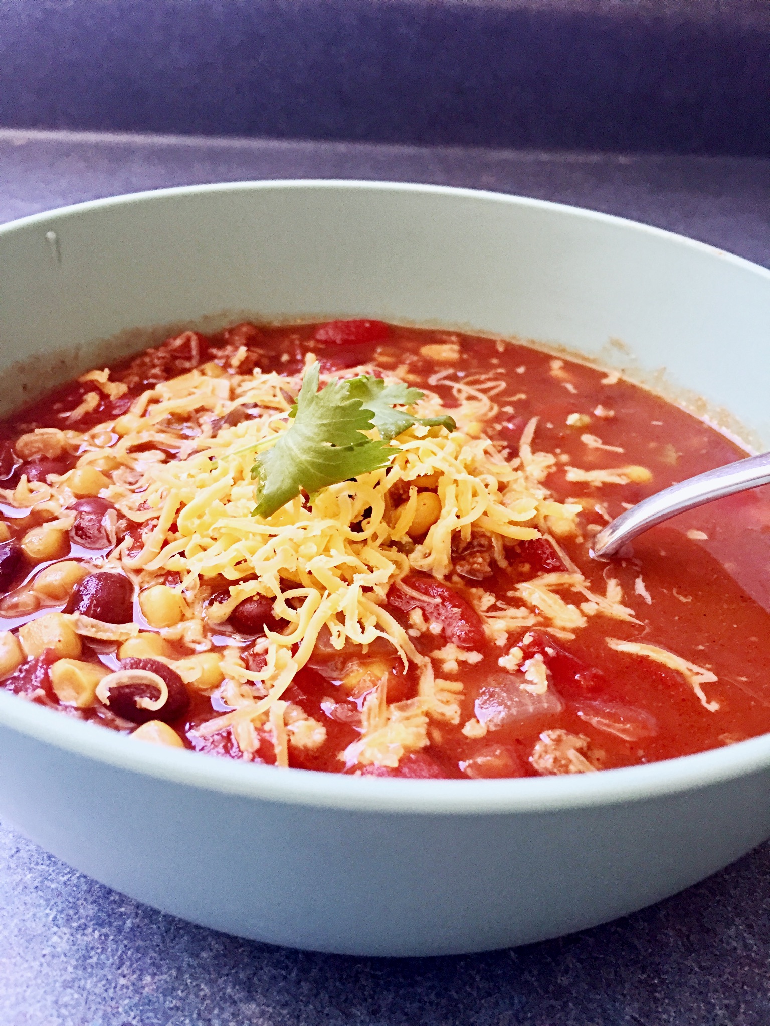Slow Cooker Taco Soup Ready To Serve