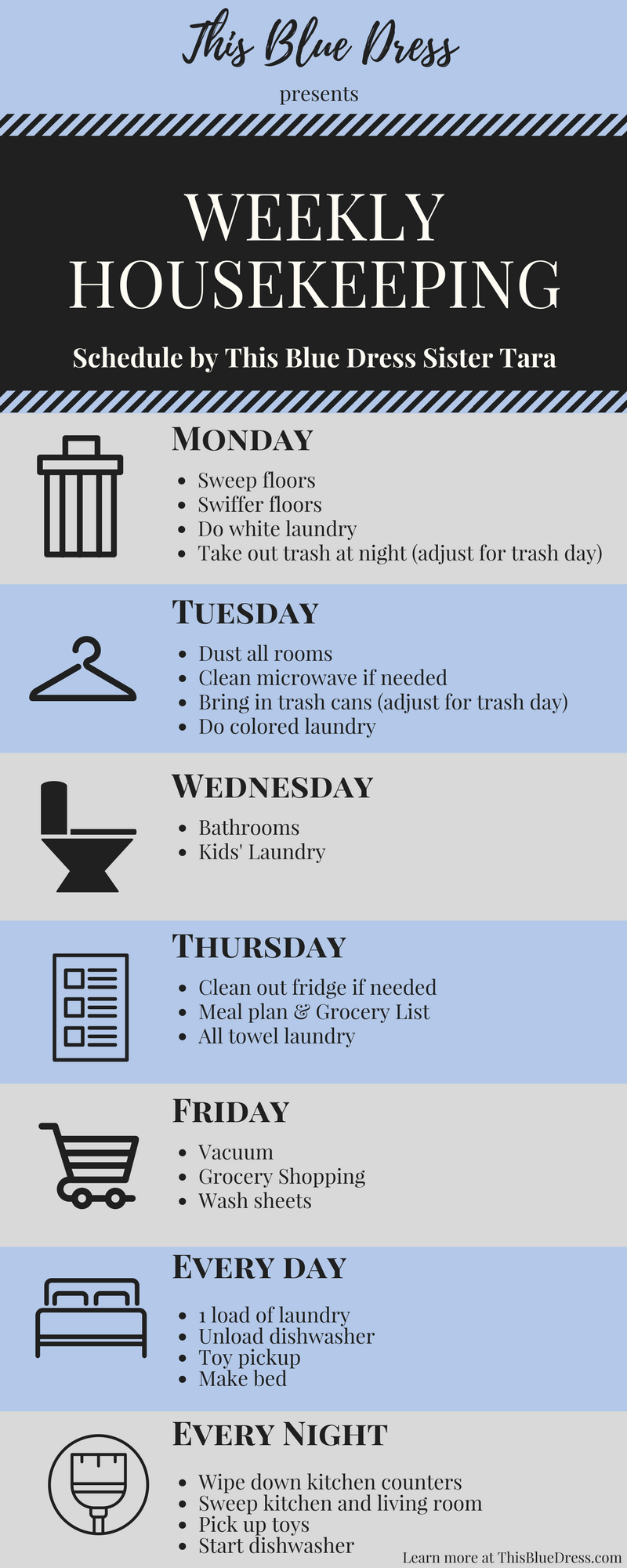 Weekly Housekeeping Schedule Infographic