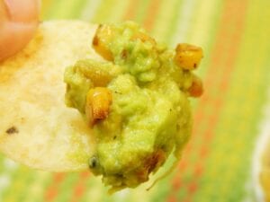 Fire-roasted corn guacamole makes the perfect dip! 