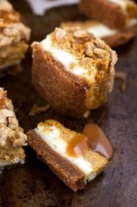 Pumpkin Caramel Cheesecake Bars from Chelsea's Messy Apron