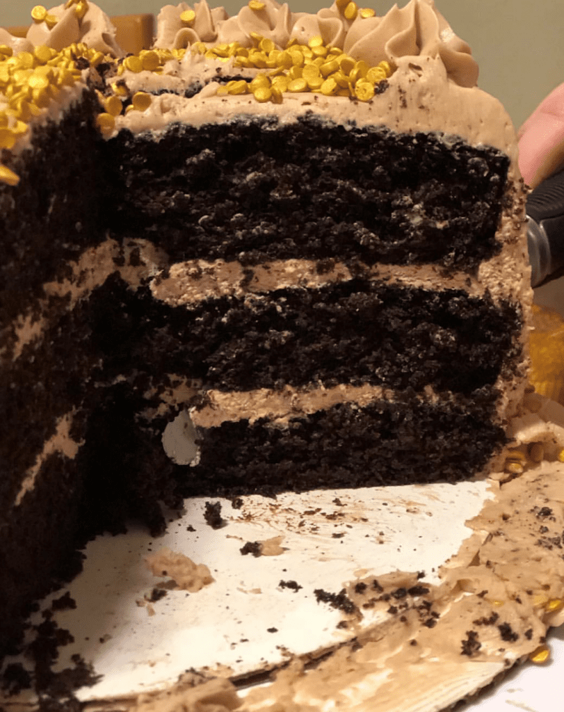 inside of first homemade cake