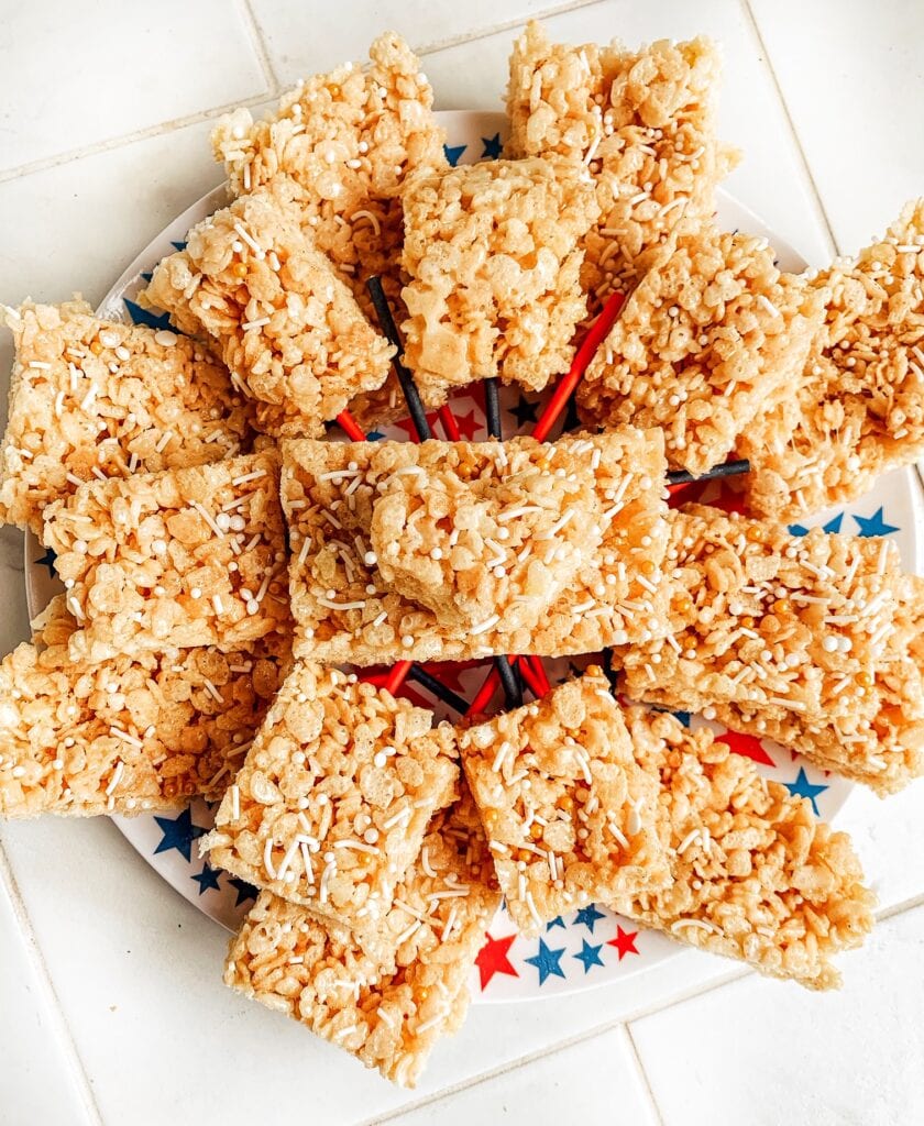 Red, White, and Blue Rice Krispie Treats