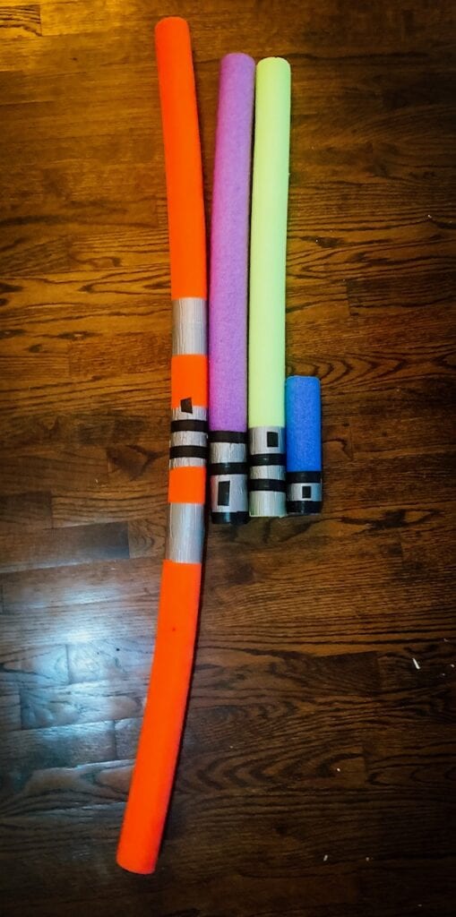 Dual Pool Noodle Lightsabers for Star Wars Party
