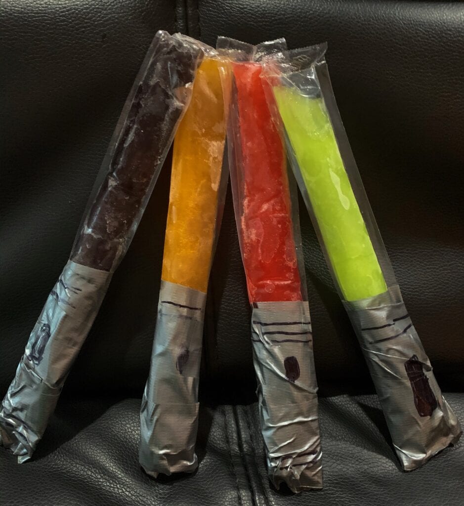 Popsicle Lightsabers for Star Wars Party