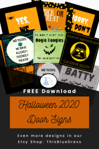 FREE Halloween 2021 Printable Door Signs | This Blue Dress