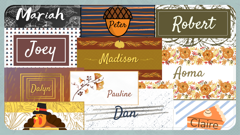 FREE Printable Thanksgiving Name Cards