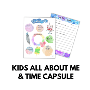 Kids All About Me & Time Capsule Worksheets Printables