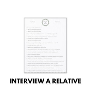 Interview a Relative printable