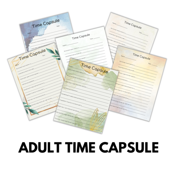 Adult Time Capsule Worksheet Printable